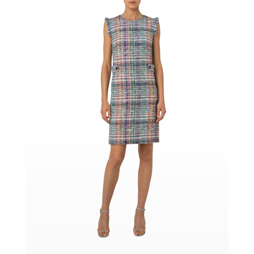NWOT Akris Punto Raw-Edge Tweed Dress Size 4